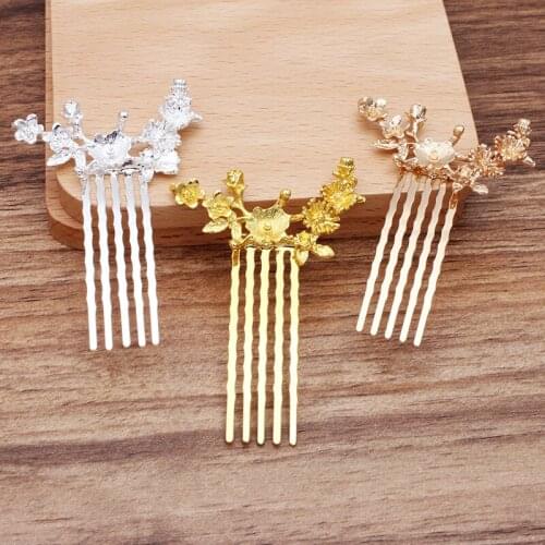 10pcs/lot 44*67mm Wedding Bridal Hair Comb Hair Clips Insert Metal Comb Hair Accessories For Women
