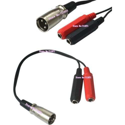 20cm Cannon XLR 6.35 Audio Cable Line 3Pin XLR Cannon Male Double 6.35 Female Audio Line cable TRS stereo 6.35 Female XLR Male