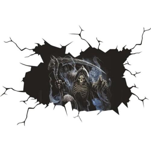 3D Halloween Grim Reaper Sticker Wall Window Door Home Car Decal Stickers Horrible Halloween Party Decoration Haunted House Prop