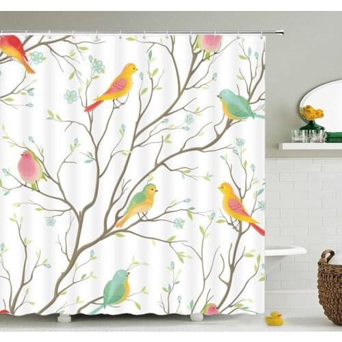 3D Printing Shower Curtain Leaf Flower Plant Bathroom Curtain Waterproof Fabric Curtain Polyester Shower Curtain
