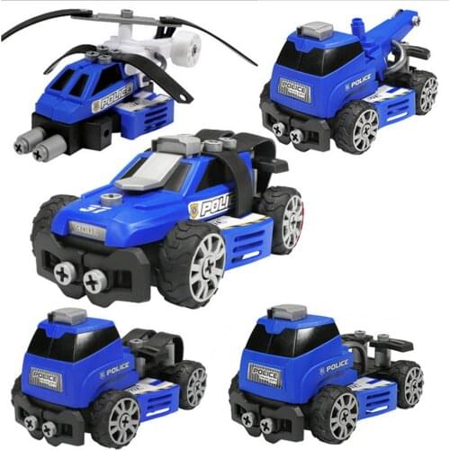 5/6/7Pcs Kids Assembled Toy Car DIY Attractive Stylish Practical Multifunctional Police Firefighting Engineering Vehicle
