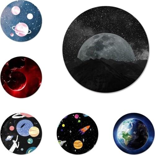 58mm Space Moon Badge Brooch Pin Accessories For Clothes Backpack Decoration gift