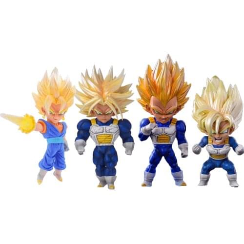 8cm Dragon Ball Super Saiyan Goku Vegeta Trunks Anime Action Figure Gohan Goten Goteta Toy Model Decoration Kids Xmas Gifts