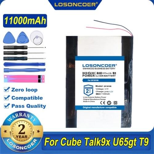 11000mAh 28130188 Battery For Cube Talk9x U65gt T9 Battery 3.7V Li-ion Polymer Tablet PC Battery For ALLDOCUBE TALK9 TALK9X