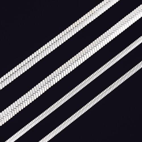 Fashion Women and Men Flat Chain 316L Stainless Steel Necklace For High Quality Silver Color Jewelry Chain