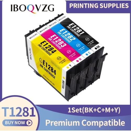IBOQVZG 4 pcs T1281-T1284 T1285 ink cartridge For Epson Stylus S22 SX125 SX130 SX235W SX420W SX425W SX435 445 BX305F printers