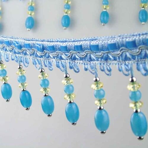 Decorative Tassels for Window Curtains Long Beads Lace Accessories Tassel Fringe Trim for Curtains Drapery Sewing Home Textile