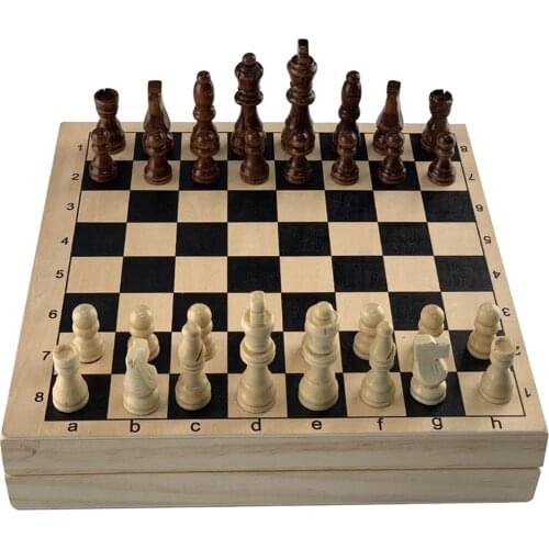 Wooden Chess Set (Chess Pieces Included) Hockey Wooden Games for Kids and Adults 22x11.81" Wooden Hockey Table Game for Family