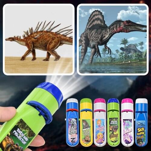 Projection Flashlight Child Projector Light Animal Dinosaur Slides Projector Lamp Early Education Luminous Toy Kids Toys