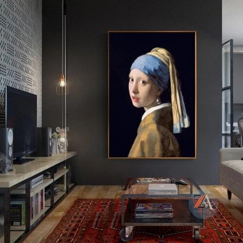 The Girl With A Pearl Earrings Famous Wall Paintings Reproductions By Jan Classical Portrait Art Canvas Prints Home Decoration