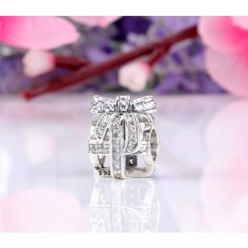 Hot Sale Genuine 925 Sterling Silver New Shiny Hollow Gift Box Beads Fit Original Bracelet Pendant Diy Jewelry Charms Gift