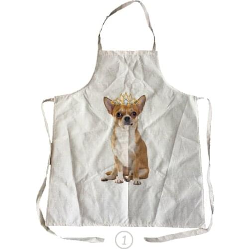 1pcs 76*58cm Women Restaurant Home Kitchen apron cute dog and cat Printed Pocket Lace Cooking Cotton Apron