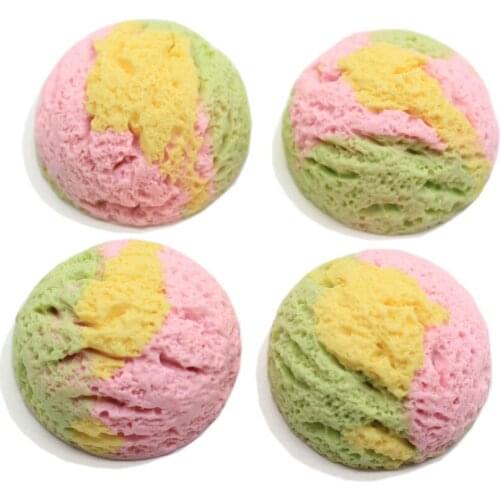 Gradient Colorful Simulation Ice Cream Ball Resin Cabochon Flatbacks Food Phone Case Decoration DIY Scrapbooking Accessories