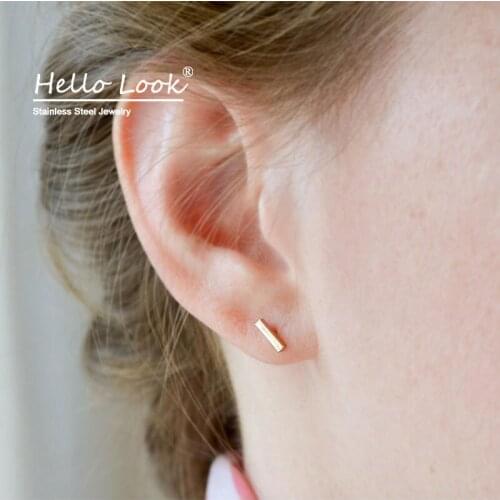 HelloLook 2021 Trend Korean Women Stud Earring 316L Stainless Steel Minimalist Earring for Teens Girl Fashion Jewelry