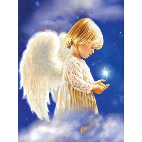 KEXINZU 5D Diamond Painting Angel Diamond Embroidery Portrait Full Square Rhinestones Diamond Mosaic Crystal Cross Stitch Kit