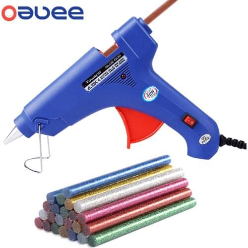 20W Glue Gun with 7*100MM Glue Sticks Mini Hot Melt Glue Gun Industrial DIY Guns Thermo Electric Heat Temperature Repair Tool