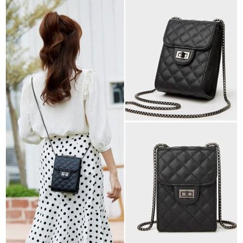 Mobile phone bag female mini one-shoulder messenger bag 2021 new diamond chain small bag coin purse bags satchels