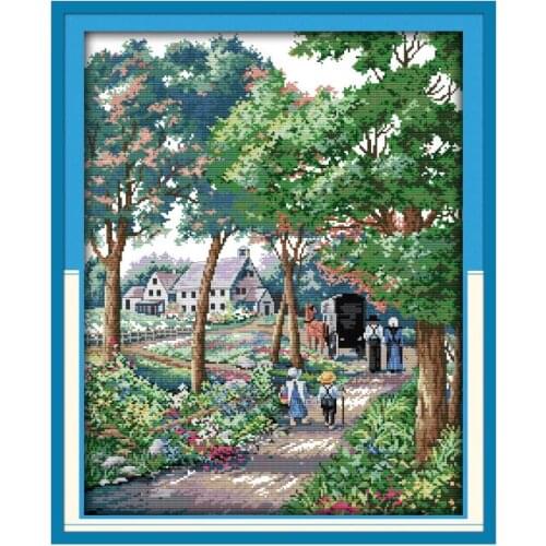 Outing cross stitch kit aida 14ct 11ct count print canvas cross stitches needlework embroidery DIY handmade