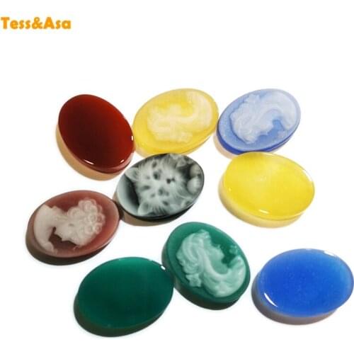 Natural Agate Vintage Cameo Pendant Beauty Lady Head Cameo Cabochon Cute Cat Flatback Charm For Women DIY Making Accessory