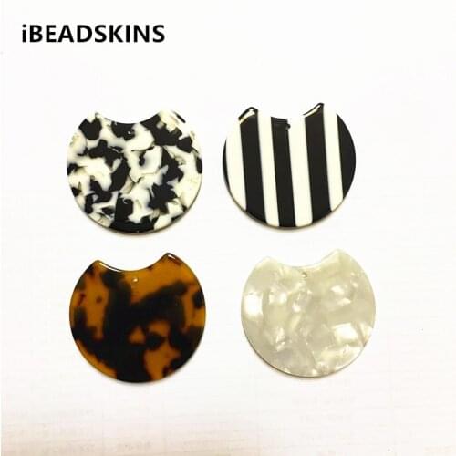 New arrival! 37x30mm 50pcs/lot coin-shape acetic acid charms for/Earring Findings Jewelry making(As shown)