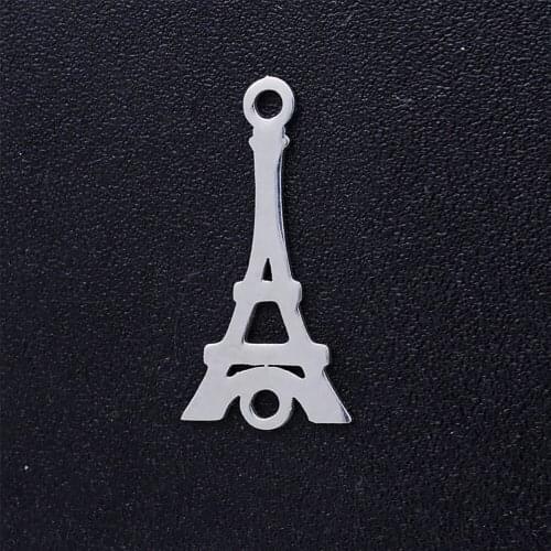10pcs Polished Real Stainless Steel Eiffel Tower Charms Eiffel Tower Pendant for DIY Necklace Bracelet Jewelry Making