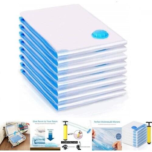 Transparent Clothes Vacuum Storage Bags for Clothes with Electronic Pump Seal Bag Clothing Storage Saving Space Bags Package