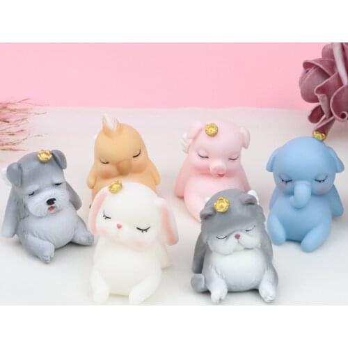 Ins Style Korea Cute Cartoon Dreaming Cat And Dog Baking Cake Decoration Car Interior Decor Ornaments For Home