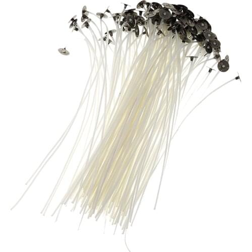 Pack of 100 15cm Pre Waxed Wicks Handmade Wick for Candle Making With Sustainers
