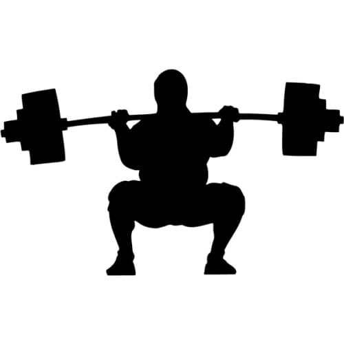 17CM*10.5CM Weight Lifting Gym Vinyl Car Sticker Black/Silver S9-0155