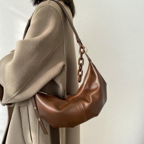 Vintage Pleated Armpit Bag 2021 Spring New High-quality PU Leather Women Designer Handbag High Capacity Shoulder Messenger Bags