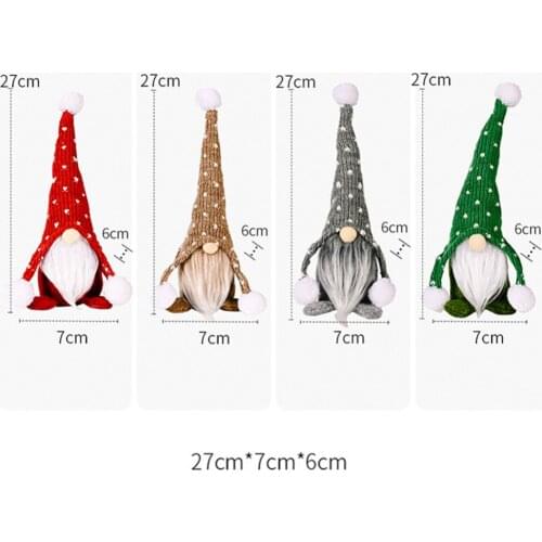 Knitted Standing Doll Santa Claus Christmas Doll Gnome Mustache Desktop Ornament Xmas Party Kids Gift Home Decoration