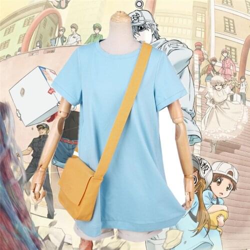 Cells at Work Cosplay Costume Platelet Cosplay Hataraku Saibou Women Costume Anime T Shirt Shorts Hat for Girl Dress