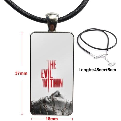 The Evil Within 2 Necklace Fashion Long Chain With Rectangle Necklace Jewelry For Women Handmade Girls