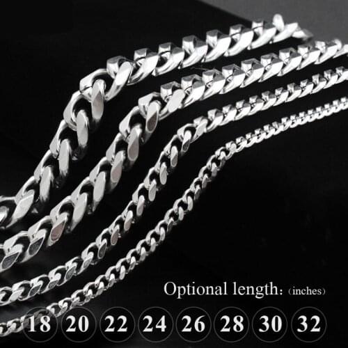 1 pc Stainless Steel Good Quality Man Link Chain Necklace 18-32'' long