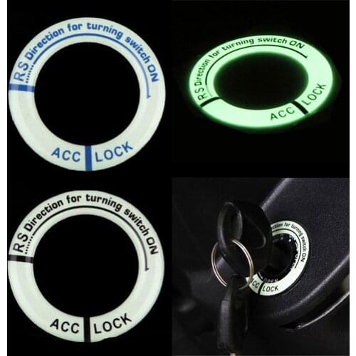 3D Gel Glow Key Ring Sticker Luminous Ignition Switch Cover Car Styling Circle Light Decoration Universal For Auto Motorcycle