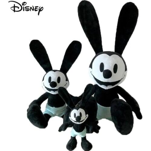 Disney Classic Lovely Lucky Black And White Long Ears Mickey Mouse Plush Toy Stuffed Animal Doll Key Chain Pendant Birthday Gift