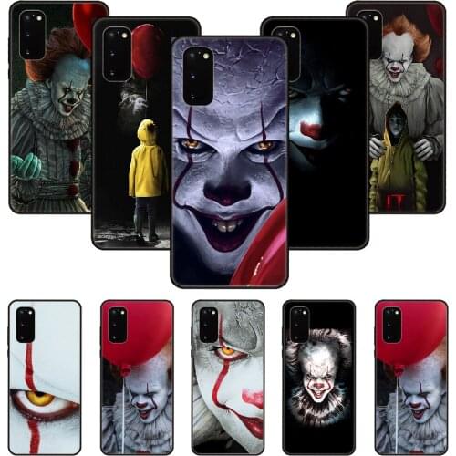 Phone Case For SamSung Galaxy S Note 10 20 7 6 9 8 Plus Edge E Ultra Lite Black Cover Back Trend Stephen Kings It Horror clown