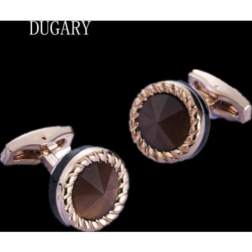 DUGARY Jewelry french shirt cufflink for mens Brand crystal Cuffs link Button male High Quality Luxury Wedding Free Shipping