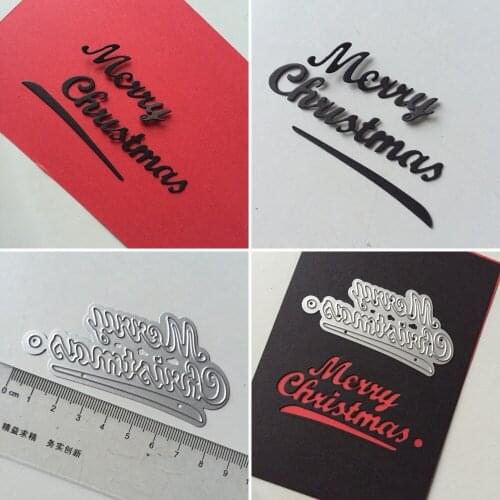Art Greeting words MERRY CHRISTMAS Scrapbooking cutting die paper crafts thin metal cuts 42x84mm