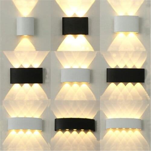 IP65 LED Wall Lamp Outdoor Waterproof Garden Lighting Aluminum AC86-265 Indoor Bedroom Living Room Stairs Wall Light