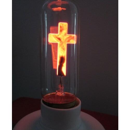 Red 3W Jesus Flame Light Bulb AC110-130V 30*105MM