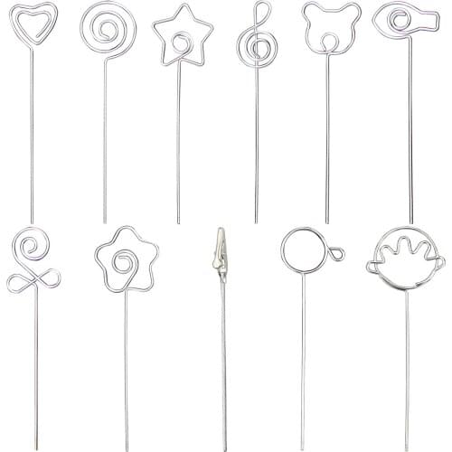 DIY craft metal 5" wire memo photo holder clip,clay&cake clamp accessories,anti-rust shiny chrome plating, length 12.8CM