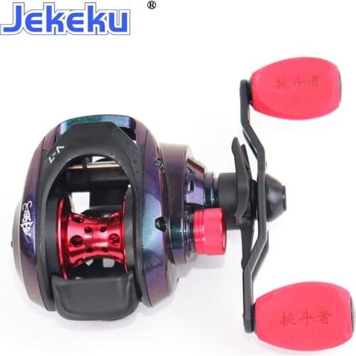 JEKEKU NEW Carbon Baitcasting Fishing Reel Max Drag 6KG Magnetic Brake System 10+1 BB7.1:1 Black King Fishing Coil Light