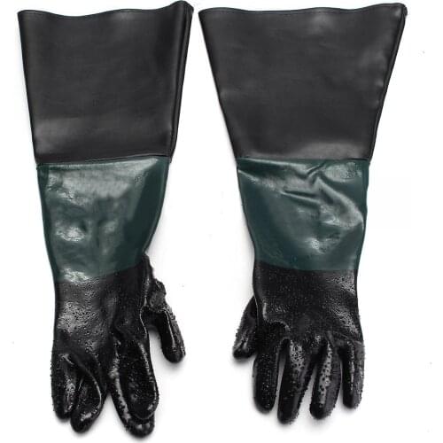 1 Pair 60cm Durable Sandblasting Gloves Heavy Duty Work Gloves For Sandblaster Sand Blast Cabinet