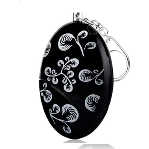Personal Self-defense Device 120 Decibel Portable Black Printing Anti-wolf Alarm for Women and Children Safety and Anti-lost