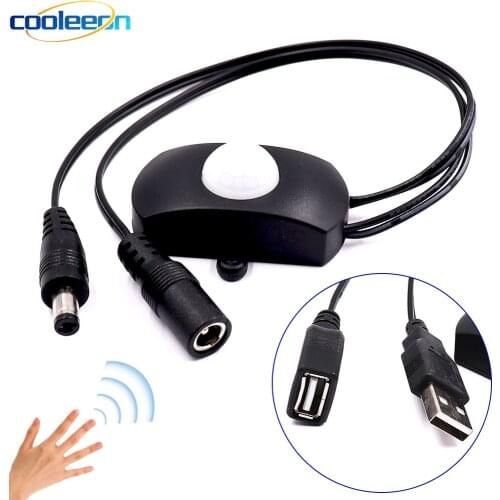 5.5X2.1mm DC Connector 12V - 24V IR Body Movement Hand Sweep Sensor Light Switch for LED Strip Lamp