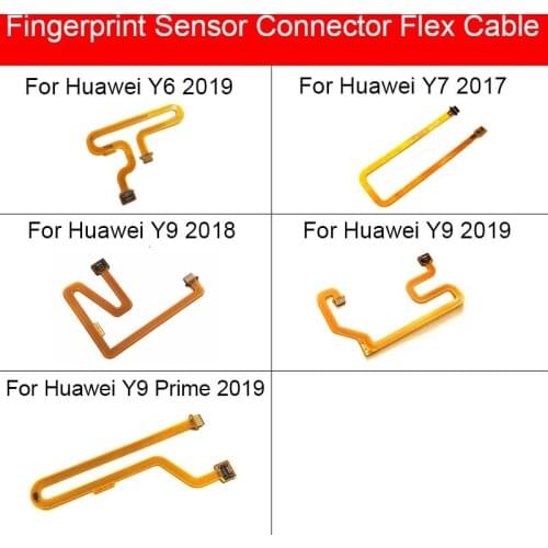 Fingerprint Sensor Scanner Touch ID Connect For Huawei Y6 Y7 Y9 Prime 2017 2018 2019 Home Return Sensor Flex Cable Repair Parts