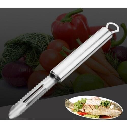 1PC s/steel Cooking tools fish scraper clean fish knife for cleaning fish skin Scaler fishing ferramentas KX 232