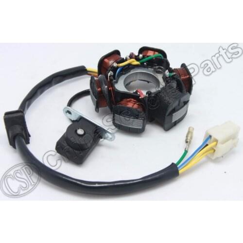 Magneto Stator 6 Pole Coil 5 Wire 50CC 70CC 90CC 110CC 125CC Lifan ZongShen Loncin Xmotos Apollo Dirt Pit Bike ATV Quad Parts