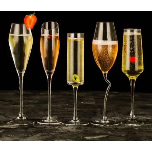 Lead-free glass Champagne Cup Bubble cup Wine cup Goblet KTV crystal Champagne glass Wedding cup